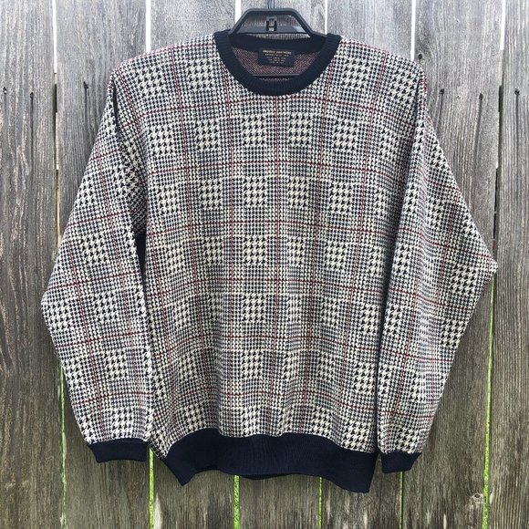 Brooks Brothers Other - Brooks Brothers Vintage Sweater Merino Wool Herringbone Plaid Italy Men's Size L